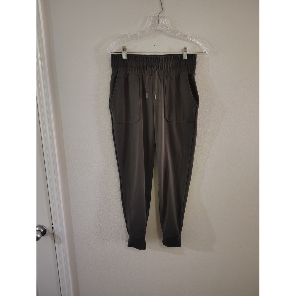 Athleta Dark Olive Green High Rise Smocked Waist Jogger Pants Small